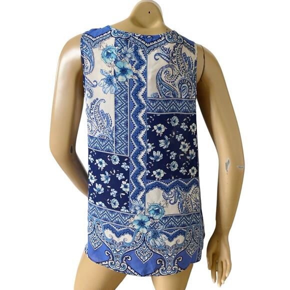 SAMI & JO Womens Size Small Sleeveless Boho Tribal Keyhole Neck Shirt Top NWT - Picture 4 of 8